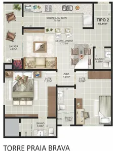 Apartamento com 2 Quartos à venda, 64m² no Praia dos Amores, Balneário Camboriú