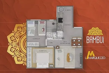 Apartamento com 2 Quartos à venda, 47m² no Parque Nascente do Rio Capivara, Camaçari