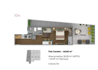 Flat com 1 Quarto à venda, 26m² no Monte Castelo, Volta Redonda