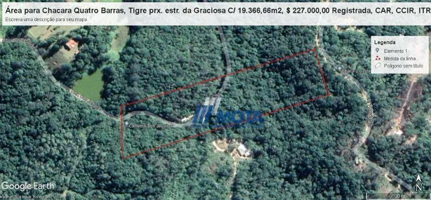 Fazenda / Sítio / Chácara com 1 Quarto à venda, 19367m² no Quatro Barras, Quatro Barras