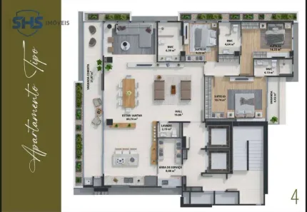 Apartamento com 4 Quartos à venda, 199m² no Jardim Blumenau, Blumenau