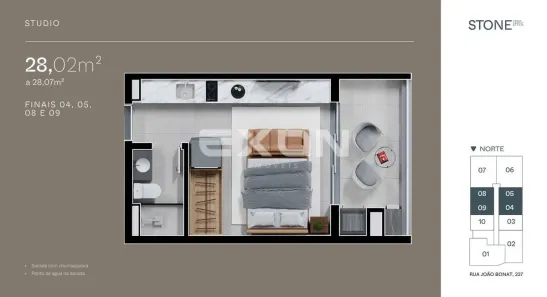 Flat com 2 Quartos à venda, 59m² no Novo Mundo, Curitiba