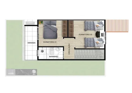 Casa de Condomínio com 2 Quartos à venda, 75m² no Barranco Alto, Guaratinguetá