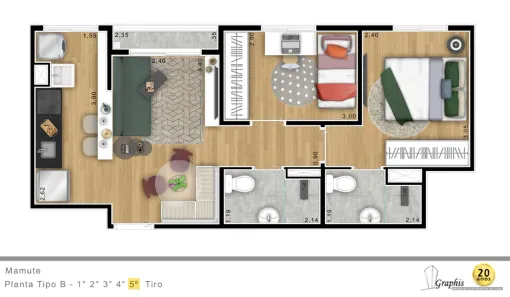 Apartamento com 2 Quartos para alugar, 42m² no Centro, Suzano