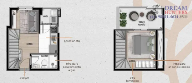 Cobertura com 1 Quarto à venda, 34m² no Bairro Alto, Curitiba