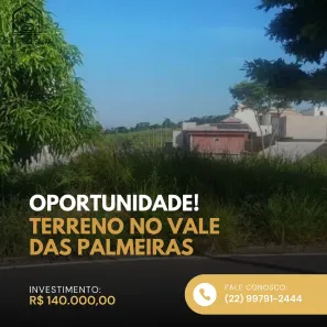 Terreno / Lote / Condomínio à venda, 256m² no Lagoa, Macaé