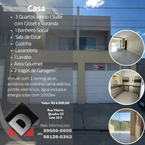 Casa com 3 Quartos para alugar, 250m² no Belo Horizonte, Marabá