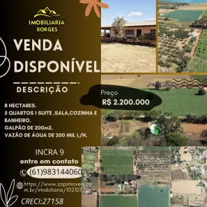 Fazenda / Sítio / Chácara com 5 Quartos à venda, 80000m² no Brazlândia, Brasília