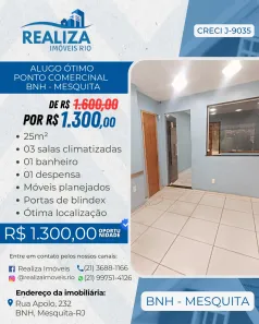 Loja / Salão / Ponto Comercial com 3 Quartos para alugar, 30m² no BNH, Mesquita
