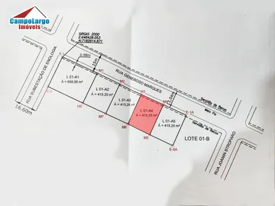Terreno / Lote / Condomínio à venda, 415m² no Centro, Campo Largo