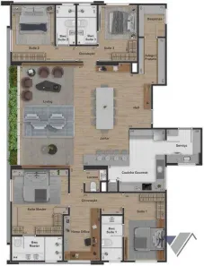 Apartamento com 4 Quartos à venda, 194m² no Centro, Cascavel