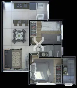 Apartamento com 2 Quartos à venda, 53m² no Cabral, Contagem