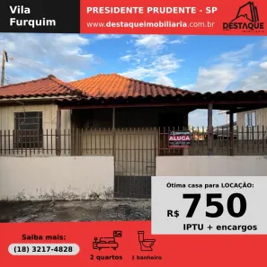 Casa com 2 Quartos para alugar, 256m² no Vila Furquim, Presidente Prudente