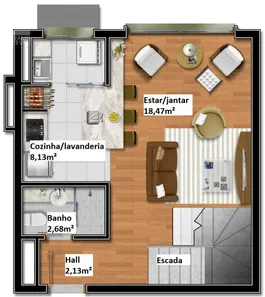 Loft com 2 Quartos à venda, 89m² no Carimã, Foz do Iguaçu