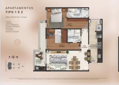 Apartamento com 2 Quartos à venda, 74m² no Corrêas, Petrópolis