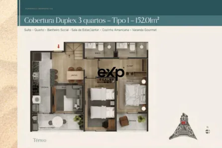 Cobertura com 3 Quartos à venda, 152m² no Samambaia, Petrópolis
