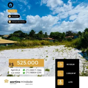 Terreno / Lote / Condomínio à venda, 2000m² no Jauá (Abrantes), Camaçari