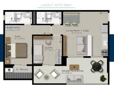 Apartamento com 2 Quartos à venda, 68m² no São Brás, Belém