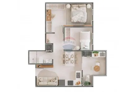 Apartamento com 2 Quartos à venda, 55m² no Cancelli, Cascavel