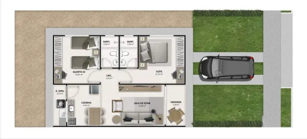 Casa de Condomínio com 2 Quartos à venda, 57m² no Brisas de Atalaia, Barra dos Coqueiros