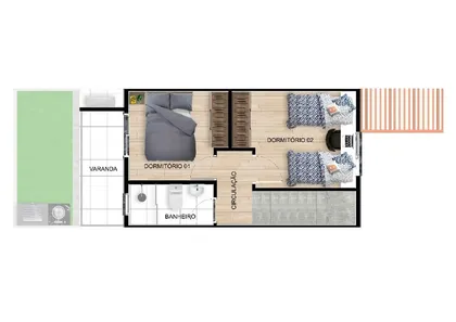 Casa de Condomínio com 2 Quartos à venda, 75m² no Barranco Alto, Guaratinguetá