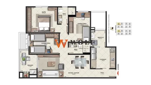 Apartamento com 3 Quartos à venda, 94m² no Campinas, São José