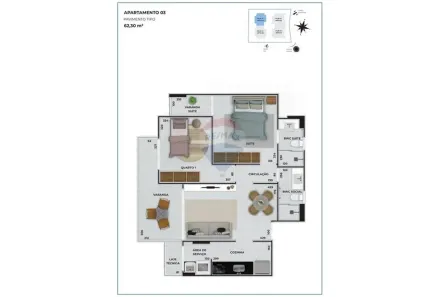 Apartamento com 2 Quartos à venda, 62m² no Doutor Gilberto Machado, Cachoeiro de Itapemirim
