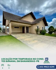 Casa de Condomínio com 4 Quartos para alugar, 150m² no , Bananeiras