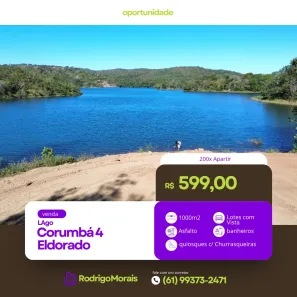 Terreno / Lote / Condomínio à venda, 1000m² no Centro, Corumbá de Goiás