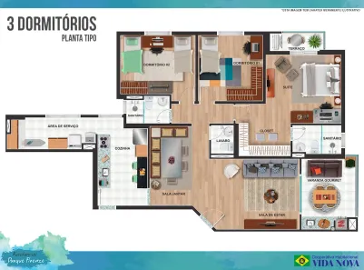 Apartamento com 3 Quartos à venda, 125m² no Parque Esplanada, Embu das Artes