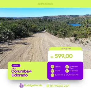 Terreno / Lote / Condomínio à venda, 1000m² no Centro, Corumbá de Goiás