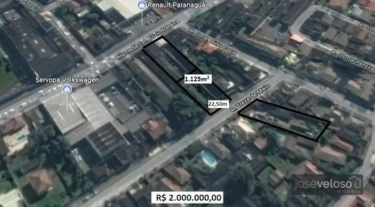 Terreno / Lote / Condomínio à venda, 1125m² no Estradinha, Paranaguá