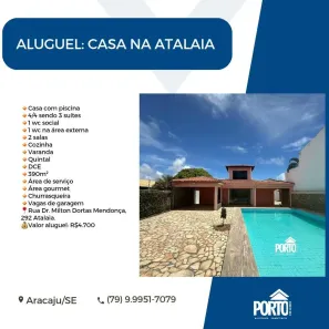 Sobrado com 4 Quartos para alugar, 390m² no Atalaia, Aracaju