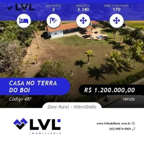 Casa com 3 Quartos à venda, 3340m² no , Hidrolândia