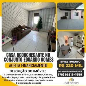 Casa com 3 Quartos à venda, 160m² no Eduardo Gomes, São Cristóvão