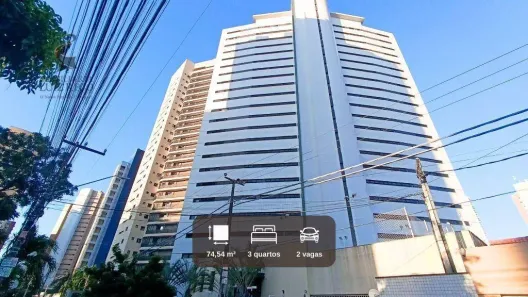 Apartamento com 3 Quartos para alugar, 75m² no Meireles, Fortaleza