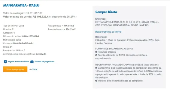 Casa com 2 Quartos à venda, 104m² no Itacurussá, Mangaratiba