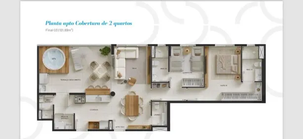 Cobertura com 3 Quartos à venda, 118m² no Samambaia Sul, Brasília