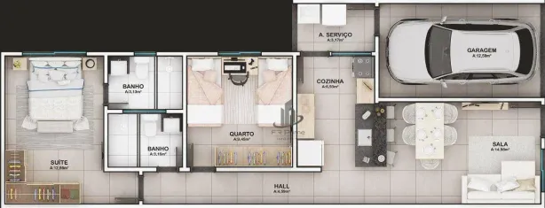 Casa de Condomínio com 2 Quartos à venda, 75m² no Roma, Volta Redonda