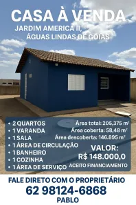 Casa de Condomínio com 2 Quartos à venda, 59m² no Jardim América II, Águas Lindas de Goiás