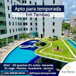 Apartamento com 2 Quartos para alugar, 60m² no Tambaú, João Pessoa
