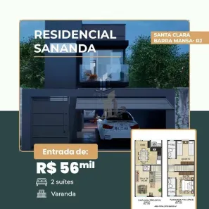 Casa de Condomínio com 2 Quartos à venda, 63m² no Goiabal, Barra Mansa