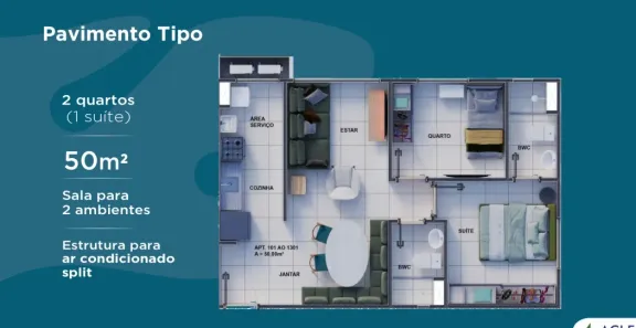 Apartamento com 2 Quartos à venda, 50m² no Nossa Senhora do Ó, Paulista