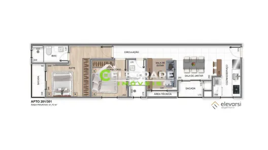 Apartamento com 3 Quartos à venda, 72m² no Centro, Pinhais