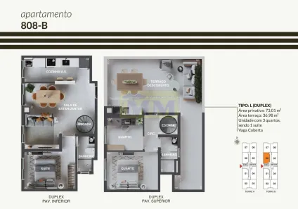 Cobertura com 3 Quartos à venda, 109m² no Alto Tarumã, Pinhais