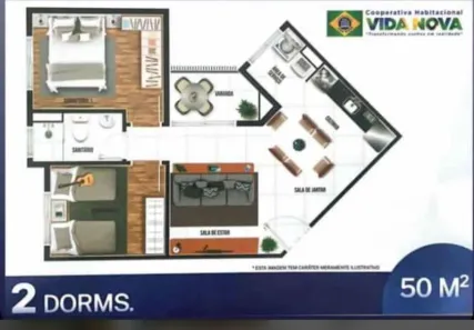 Apartamento com 2 Quartos à venda, 50m² no Jardim Iracema, Taboão da Serra
