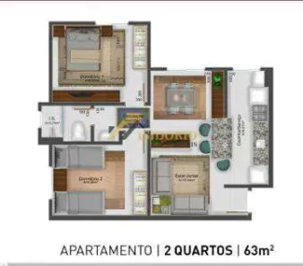 Apartamento com 2 Quartos à venda, 64m² no Planta Almirante, Almirante Tamandaré
