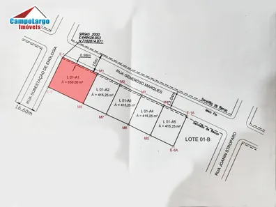 Terreno / Lote / Condomínio à venda, 650m² no Centro, Campo Largo