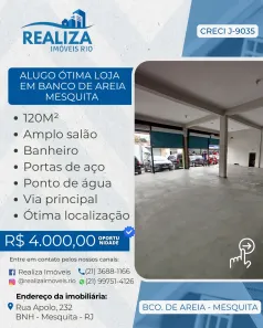 Loja / Salão / Ponto Comercial para alugar, 120m² no Banco de Areia, Mesquita