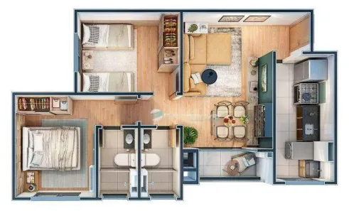 Apartamento com 2 Quartos à venda, 55m² no Fundação da Casa Popular, Campinas